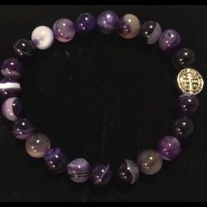 Purple Agate bead bracelet